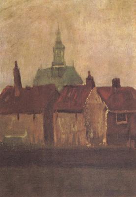 Vincent Van Gogh Cluster of Old Houses with the New Church in The Hague (nn04) Sweden oil painting art